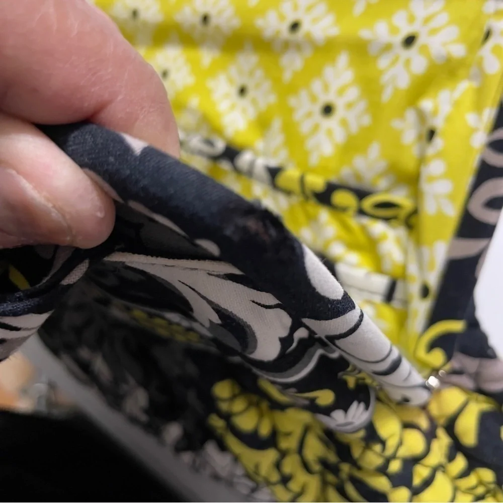 Vera Bradley Satchel Purse Quilted Cotton Chrome Frame Closure